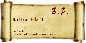 Baller Pál névjegykártya